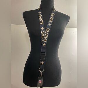 Saints Black and Gold Lanyard
